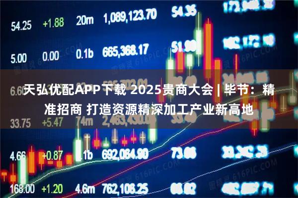 天弘优配APP下载 2025贵商大会 | 毕节：精准招商 打造资源精深加工产业新高地